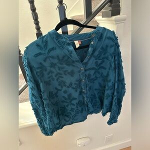 Anthropologie pilcro embroidered blouse, size small